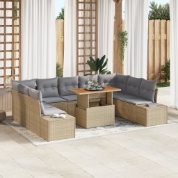vidaXL Tuinbankenset 10 st Beige en Grijs