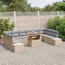 vidaXL Tuin Sofa Set 11 st Beige 100 x 55 x 73 cm