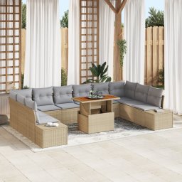 vidaXL Tuin Sofa Set 11 st Beige en Grijs