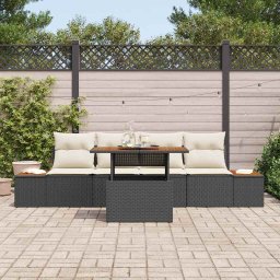 vidaXL Tuinbankenset 5 st Zwart 100 x 55 x 73 cm poly rattan