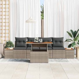 vidaXL Tuinbankenset 5 st Grijs 100 x 55 x 73 cm poly rattan
