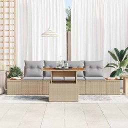 vidaXL Tuinbankenset 5 st Beige 100 x 55 x 73 cm poly rattan