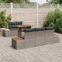vidaXL Tuinbankenset 6 st Grijs 100 x 55 x 73 cm