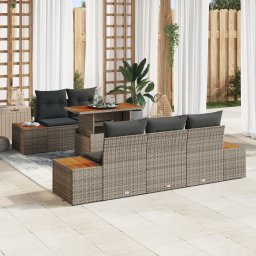 vidaXL Tuinbankenset 6 st Grijs en Bruin