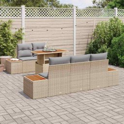 vidaXL Tuinbankenset 6 st Beige 100 x 55 x 73 cm