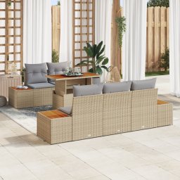 vidaXL Tuinbankenset 6 st Beige en Grijs