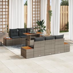 vidaXL Tuinbankenset 7 st Grijs en Bruin