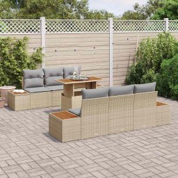 vidaXL Tuinbankenset 7 st Beige 100 x 55 x 73 cm