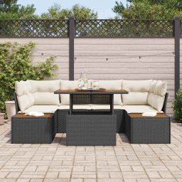 vidaXL Tuinbankenset 9 st Zwart 100 x 55 x 73 cm