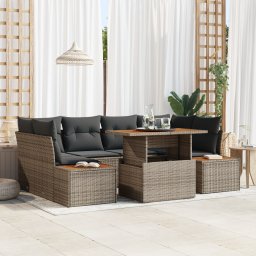 vidaXL Tuinbankenset 9 st Grijs en Bruin
