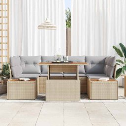 vidaXL Tuinbankenset 9 st Beige 100 x 55 x 73 cm