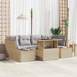 vidaXL Tuinbankenset 9 st Beige en Grijs