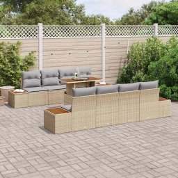 vidaXL Tuinbankenset 9 st Beige 100 x 55 x 73 cm poly rattan