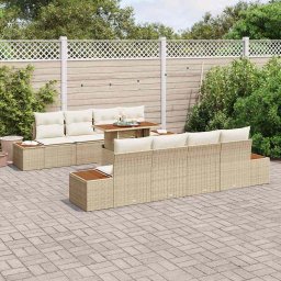 vidaXL Tuinbankenset 9 st Beige 100 x 55 x 73 cm poly rattan