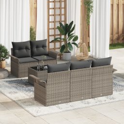vidaXL Tuin Sofa Set 6 st 5-Aantal zitplaatsen Grijs