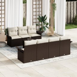vidaXL Tuinbankenset 8 st 7-Aantal zitplaatsen Bruin en Crème