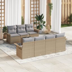 vidaXL Tuinbankenset 8 st 7-Aantal zitplaatsen Beige en Grijs
