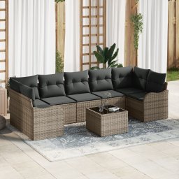 vidaXL Tuin Sofa Set 8 st 7-Aantal zitplaatsen Grijs