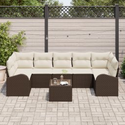 vidaXL Tuin Sofa Set 8 st 7-Aantal zitplaatsen Bruin en Crème