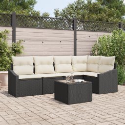 vidaXL Tuinbankenset 6 st Bruin en Crème poly rattan