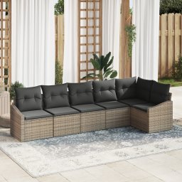 vidaXL Tuinbankenset 6 st Grijs poly rattan