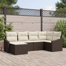 vidaXL Tuin Eetset 6 st Bruin en Crème