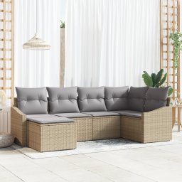 vidaXL Tuin Eetset 6 st Beige en Licht Grijs