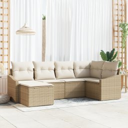 vidaXL Tuin Eetset 6 st Beige en Crème