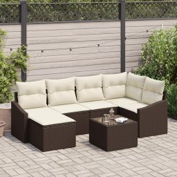vidaXL Tuin Eetset 7 st Bruin en Crème