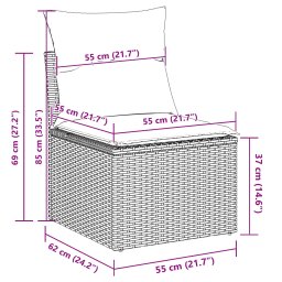 vidaXL Tuinbankenset 7 st Zwart en Crème poly rattan