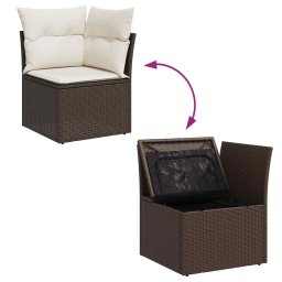 vidaXL Tuinbankenset 7 st Bruin en Crème poly rattan