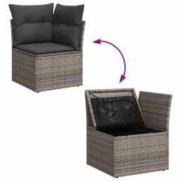 vidaXL Tuinbankenset 7 st Grijs poly rattan