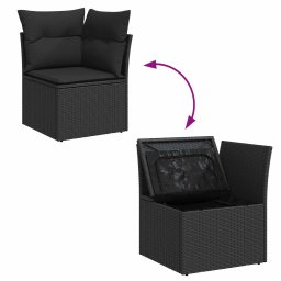 vidaXL Tuinbankenset 7 st Zwart poly rattan