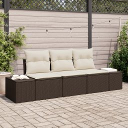 vidaXL Tuinbankenset 3 st Bruin en Crème poly rattan