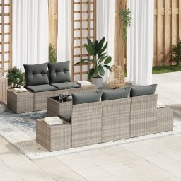 vidaXL Tuin Sofa Set 6 st Licht Grijs en Donker Grijs poly rattan