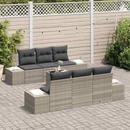 vidaXL Tuin Sofa Set 8 pcs Licht Grijs en Donker Grijs poly rattan