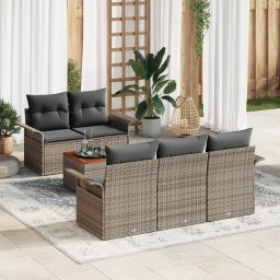 vidaXL Tuinbankenset 6 st 5-Aantal zitplaatsen Grijs poly rattan