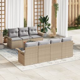 vidaXL Tuinbankenset 8 st 7-Aantal zitplaatsen Beige en Licht Grijs