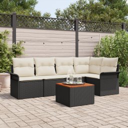 vidaXL Tuinbankenset 6 st 5-Aantal zitplaatsen Zwart en Crème