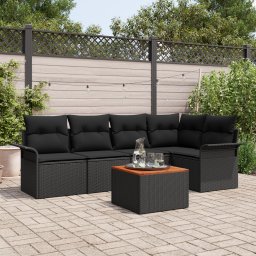 vidaXL Tuinbankenset 6 st 5-Aantal zitplaatsen Zwart poly rattan