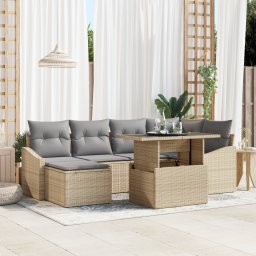 vidaXL Tuin Sofa Set 7 st Beige en Licht Grijs