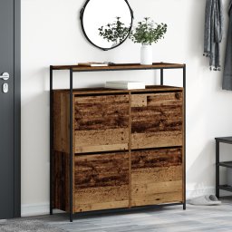 vidaXL Schoenenkast 100 x 34 x 112 cm Bewerkt hout Oud hout