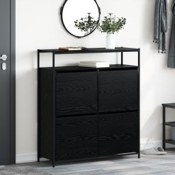 vidaXL Schoenenkast 100 x 34 x 112 cm Bewerkt hout Zwart eiken