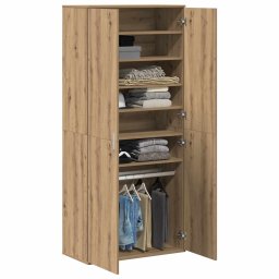 vidaXL Hoge kast 80 x 39 x 178 cm Bewerkt hout Artisanaal eiken