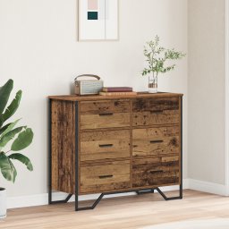 vidaXL Ladekast 6-Lade Oudhout 91 x 35,5 x 74,5 cm