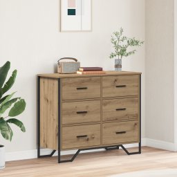 vidaXL Ladekast 6-Lade Artisan Eiken 91 x 35,5 x 74,5 cm