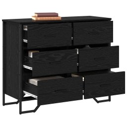 vidaXL Ladekast met lade 2 pcs Zwart Eiken 91 x 35,5 x 74,5 cm