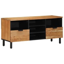 vidaXL TV-kast met lade Bruin 100 x 33 x 46 cm Massief Mango Hout