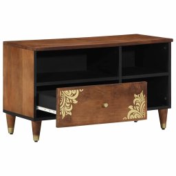 vidaXL TV-kast met lade Honingbruin 80 x 33 x 46 cm Massief Mango Hout