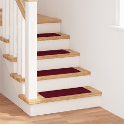 vidaXL Antislip Trapmatten 15 pcs Bordeauxrood 60 x 25 cm PP
